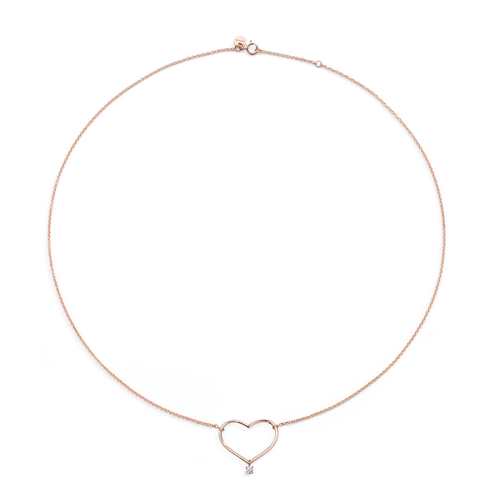 Colar "Rose Gold Heart Diamond" L