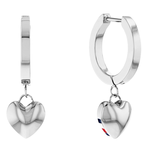 Brincos Tommy Hilfiger Hanging Heart Prateados