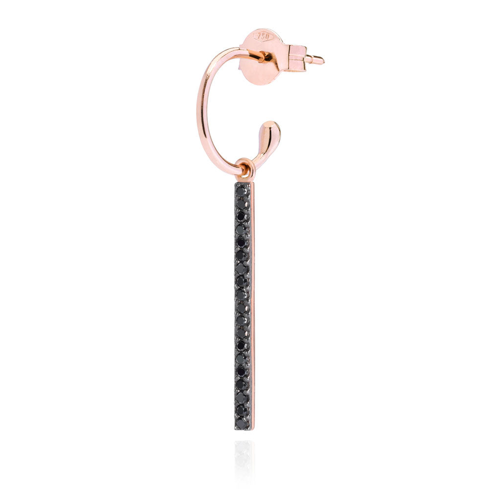 Brinco M "Black Diamond Line Hoop"