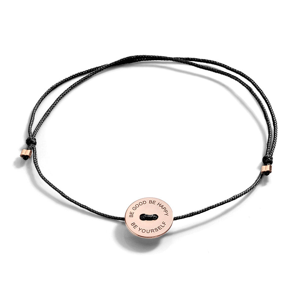 Pulseira ajustável "Be good be happy be yourself "