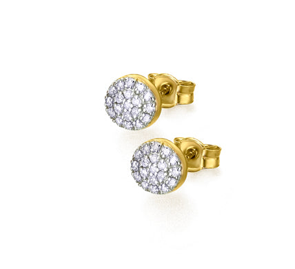 Brincos Ouro Amarelo, 18Kl Lecarre com diamantes