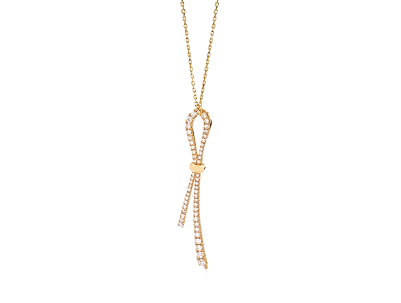 Colar joalharia 18kl, ouro rosa com diamantes